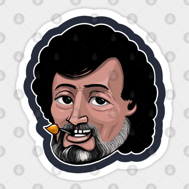 Terence McKenna Sticker by PsilocyBram